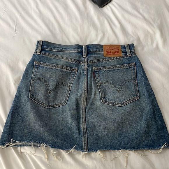 Denim Distressed Skirt - Picture 2 of 5